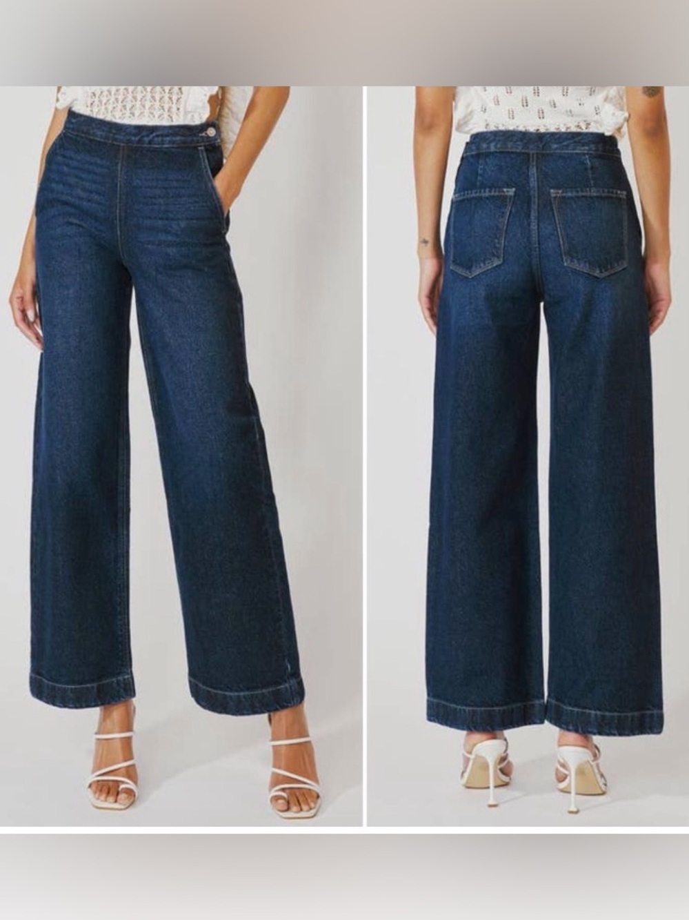 KanCan Jeans Greenwood High Rise Wide Leg Side Zip Womens Size 28